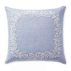 Serena & Lily Westport Sham Euro French Blue Seersucker $148 NWT New
